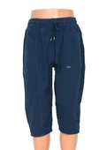 Battal Beden Lastikli Erkek Keten Kapri Lacivert Renk - 8