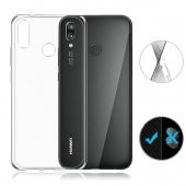 Huawei P20 Lite Kılıf Şeffaf Silikon Kılıf + Temperli Cam - 2