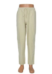 Lastikli Erkek Keten Pantolon Krem Renk - 9