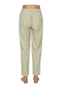 Lastikli Erkek Keten Pantolon Krem Renk - 12