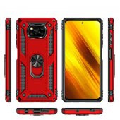 Xiaomi Poco X3 Kılıf Yüzüklü Magnetic Antişok Korumalı Silikon Kapak - 4