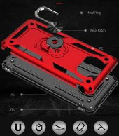 Xiaomi Poco X3 Kılıf Yüzüklü Magnetic Antişok Korumalı Silikon Kapak - 5