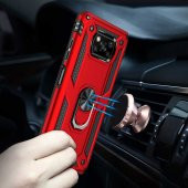 Xiaomi Poco X3 Kılıf Yüzüklü Magnetic Antişok Korumalı Silikon Kapak - 6