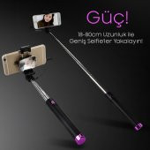 Ally Universal İOS Android Aynalı Tuşlu Selfie Çubuğu-YEŞİL - 2