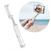 Baseus Mini Bluetooth Teleskobik Katlanabilir Selfie Stick Kablosuz Monopod-BEYAZ - 1