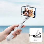 Baseus Mini Bluetooth Teleskobik Katlanabilir Selfie Stick Kablosuz Monopod-BEYAZ - 2