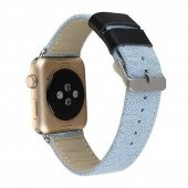 Ally İwatch İçin 6-5-4 44MM 1-2-3 42MM  Kayış Kordon Canvas Dokuma Blue Jean - 2