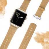 Ally Apple Watch İçin 1,2,3, 38mm Deri İnce Sim İşlemeli Kordon Kayış - 2