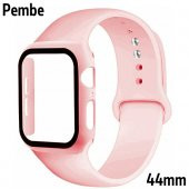 ALLY Apple Watch 4-5-6 44mm Silikon Kordon Kayış ve Ekran Koruyucu Kılıf - 1