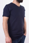 TWİSTER JEANS 1827 LACİVERT V  YAKA ERKEK T-SHİRT - 1