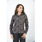 SORALLİNE KADIN BLUZ 4198 SİYAH DİJİTAL BASKILI MEVSİMLİK ÜRÜN - 2