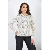 SORALLİNE KADIN BLUZ 4198 EKRU DİJİTAL BASKILI MEVSİMLİK ÜRÜN - 2