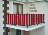 Ceylan Home Balkon Demiri Perdesi Kuş Gözü Kırmızı 400x80 - 2