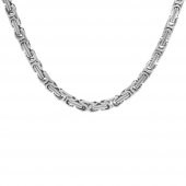 Nipora Silver Renk Kalınlık 5 mm 317L Çelik Erkek Kral Zincir Kolye - 8