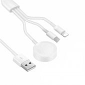 Fuchsia 3 in 1 Lightning-Type-C-Wireless USB Şarj Kablosu - 1