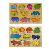 Matematik Öğretici Renkli Ahşap Puzzle Yapboz Montessori Set 30 Parça - 1