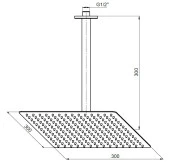 GPD Ankastre Duş Başlığı Kare Slim Metal 30x30 cm ADS21 - 2