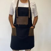 Şef, Barista, Atölye Önlüğü, Deri Detay Önlük - 1