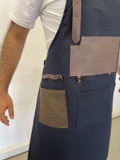 Şef, Barista, Atölye Önlüğü, Deri Detay Önlük - 5