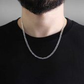 Nipora 925 Ayar Gümüş 50 cm 120 Mikron Barlı Erkek Zincir Kolye - 7