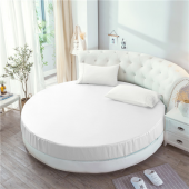 BABYLEE 100 PAMUK LASTİKLİ YUVARLAK YATAK ÇARŞAF TAKIMI 220X220 BEYAZ - 1