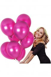Beysüs 15li Metalik Fuşya Koyu Pembe Vişne Çürüğü Mürdüm Balon - 1