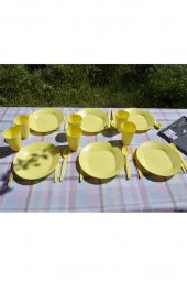 Çantalı Piknik Seti Sarı 30 Parça - 3