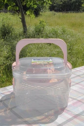 Katlı Piknik Seti Pembe thumbnail 3