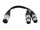 Xlr Y Çoklayıcı kablo 1.5 metre ( 1 Erkek-2 Dişi) - 1