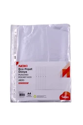 Noki Poşet Dosya Ekonomik A4 Şeffaf Dosya 100 Lü Paket - 1