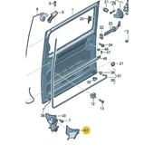 VW Transporter T5 2004-10 Sağ Sürgülü Kapı Alt Kolu Kapağı 7H0868640C - 3