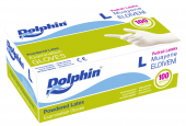 Dolphin Tek Kullanımlık Lateks Beyaz Pudralı Large ( L ) Muayne Eldiveni - 5 Adet 100'lü Paket - 2