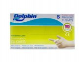 Dolphin Tek Kullanımlık Lateks Beyaz Pudralı Small ( S ) Muayne Eldiveni - 100 Adetlik 5 Paket - 2