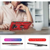LG Q60 Kılıf Darbe Emici Selfie Yüzüklü Vega Silikon Kapak - 3