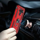 LG Q60 Kılıf Darbe Emici Selfie Yüzüklü Vega Silikon Kapak - 5