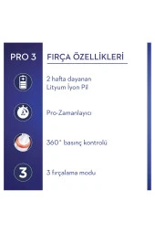 Pro 3 - 3900 - Siyah Beyaz 2'li Şarj Edilebilir Diş Fırçası Seti - 3