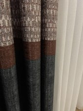 Keten Zemin Batik Desen 1/2,50 Pile Fon Perde   Gri 100 x 270 - 4