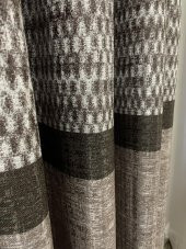 Keten Zemin Batik Desen 1/2,50 Pile Fon Perde   Kahverengi 80 x 270 - 4