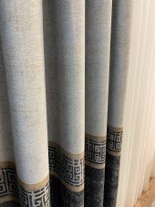 Blackout Karartma Zemin Baskılı Eskitme Desen 1/2,50 Pile Fon Perde  Gold 70 x 260 - 2
