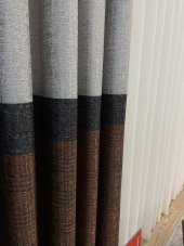 Keten Zemin Ekose Desen 1/2,50 Pile Fon Perde  Gold 80 x 270 - 3