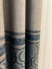 Blackout Karartma Zemin Baskılı Damask Desen 1/2,50 Pile Fon Perde  Turkuaz 80 x 270 - 2