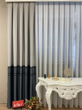 Blackout Karartma Zemin Baskılı Versace Desen 1/2,50 Pile Fon Perde  Gri 90 x 260 - 2