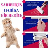 Hazneli Kedi Köpek Tüy Temizleyici Kıl Toz Toplayıcı Kazak Halı Tiftik Temizleyici Gırgır 2 Yönlü - 4