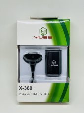 YUES Xbox 360 Gamepad Oyun Kolu Şarj Kit Batarya + Kablo - 1