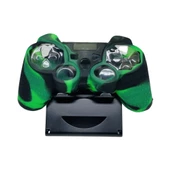 YUES PS3 Joystick Silikon Kılıf Dualshock Koruyucu Kılıf Desenli  Siyah Yeşil - 1