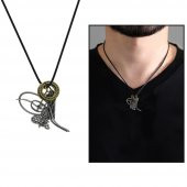 Nipora Tuğra Tasarım Ayarlanabilir İp Zincirli Pirinç Erkek Kolye thumbnail 5