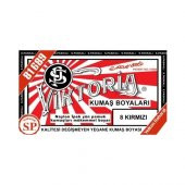 Viktoria Kumaş Boyası Kırmızı 2Pk+Fiske Sabitleme 1Pk - 2
