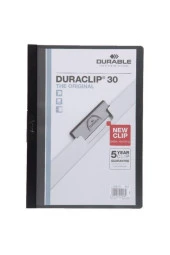 Durable Sıkıştırmalı Dosya DuraClip Ortadan Klipsli 30 Sayfa A4 Siyah (25 Li Paket) - 1