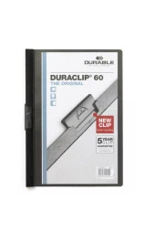 Durable Sıkıştırmalı Dosya DuraClip Ortadan Klipsli 60 Sayfa A4 Siyah (25 Li Paket) - 1