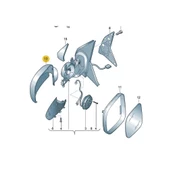 VW T5 2004-2010 Sol Dikiz Ayna Kapağı Siyah 7H1857527A 7E1857527 thumbnail 2